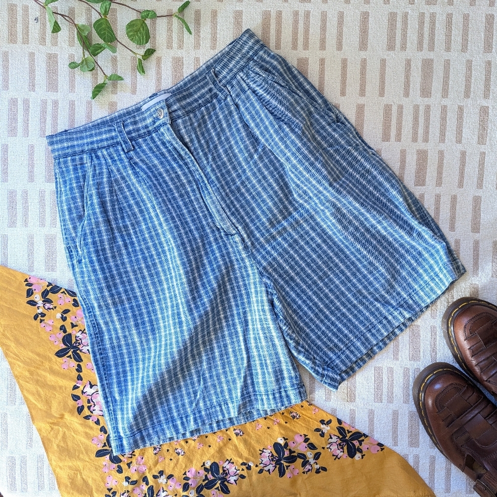 Christopher & Banks | Retro Cotton Rayon Plaid Checkered Short